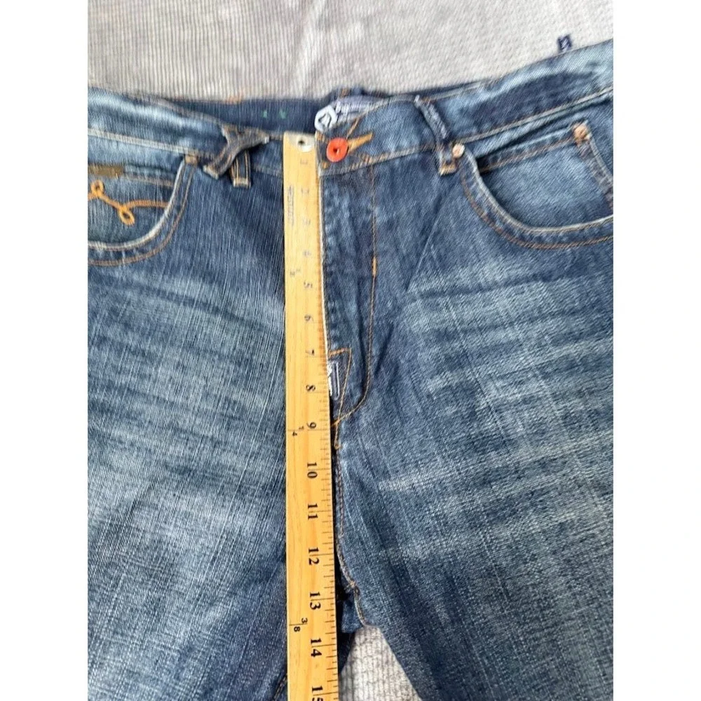 Lifted Research Group Mens‎ Blue Jeans Denim Medium Wash Embroidered 36x34 Y2K